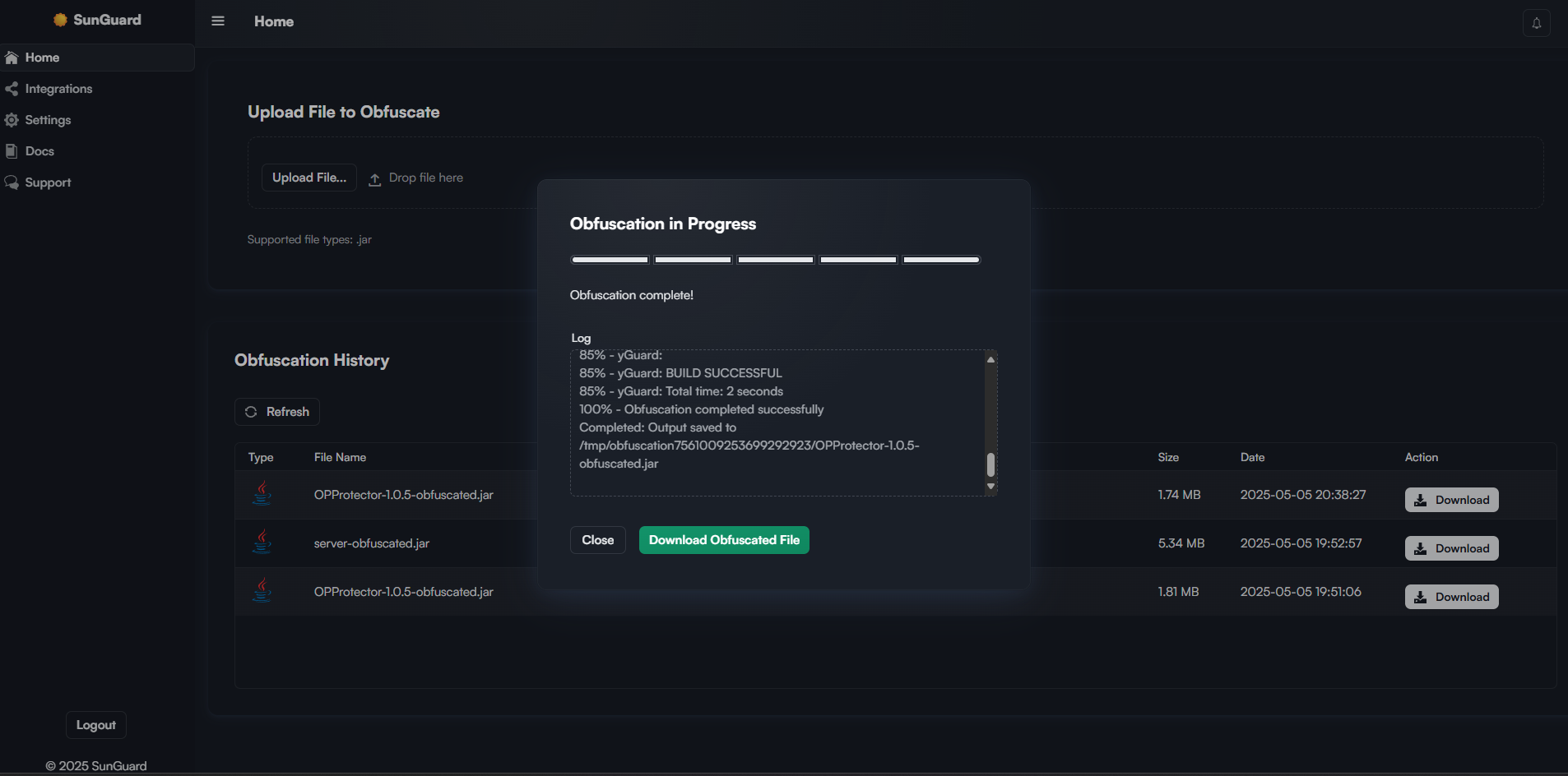 SunGuard Dashboard preview